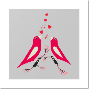 Lovebirds Singing- Affair of the Heart Posters and Art